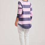 Curved Zipside Sweatshirt - Old Navy/Powder Pink
