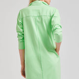 Raw Shirt Dress - Apple Green