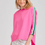Raw Tape Long Sleeve Sweatshirt - Hot Pink