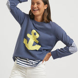 Frayed Anchor Cotton Sweatshirt - Old Navy/Yellow | EST 1971