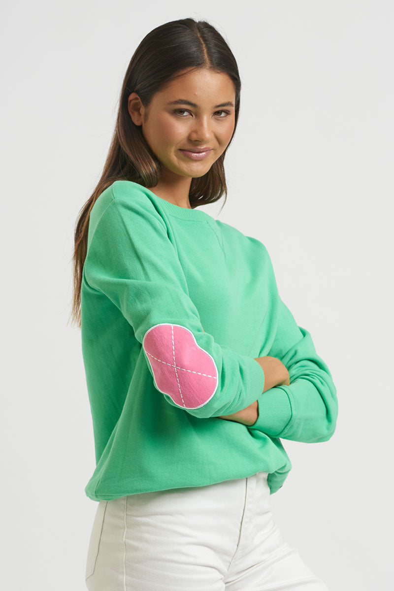 Classic Cotton Sweatshirt - Bright Green/ Hot Pink | EST 1971