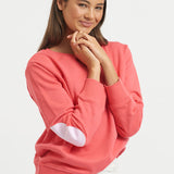 Classic Cotton Sweatshirt - Portsea Red/Powder Pink