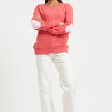 Classic Cotton Sweatshirt - Portsea Red/Powder Pink